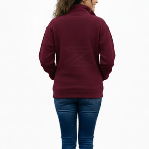 Sweat-shirt à demi-zip pour femme, pull à manches longues, haut décontracté avec col montant, pour un usage quotidien - Product Image 6