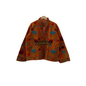 Veste unisexe en velours de coton Suzani en gros avec broderie à la main ouzbek motif floral pardessus pour femmes pour le printemps hiver - Product Image 1
