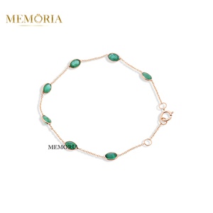 Wholesale Natural Emerald Round Tennis Bracelet 18k <b>Solid</b> Yellow <b>Gold</b> Handmade Jewelry for Bestfriend Gift - Product Image 3