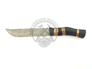 Cuchillo Bowie de Damasco, nueva edición, forjado a mano, cuchillo de caza, hoja de supervivencia, regalo con funda de cuero para camping, colección, regalos. - Product Image 4