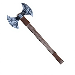 Hacha Táctica de Doble Hoja BA Enterprises, Cabeza de Acero con Alto Contenido de Carbono, Mango de Madera, Diseño Grabado, Herramienta para Talar Árboles, Bricolaje - Product Image 1