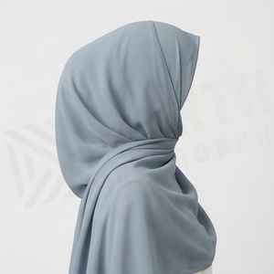 Hiyab de poliéster de color sólido para mujer, tela jersey, agradable al tacto, para uso diario, pañuelo étnico de Oriente Medio. - Product Image 3