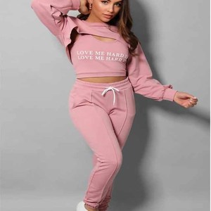 Ensemble de survêtement décontracté rose pour femme, à capuche, sans manches, avec cordon de serrage à la taille, poches latérales, imprimé uni, coupe ample, léger pour l'été - Product Image 2