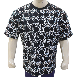 Camiseta con estampado gráfico, manga corta, cuello redondo, algodón, estilo casual, top informal. - Product Image 6