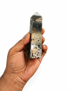 Vente en gros de pierres de guérison en pyrite polie de haute qualité, en forme de crayon, avec thème lettres, pour la décoration intérieure - Product Image 5