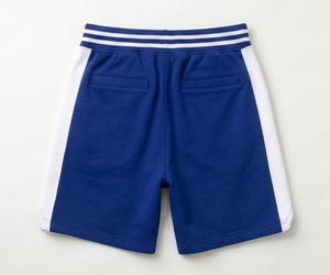 Pantalones Cortos Bermuda de Algodón Azul para Hombre, Cintura Media, Cordón Ajustable, Casuales, Transpirables, con Franja Lateral Tejida, Deportivos - Product Image 2