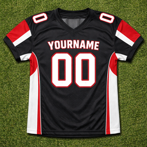 Jersey de Fútbol Americano Personalizado OEM, Manga Corta, Impreso, de Secado Rápido, Transpirable, Tela de Poliéster Sublimada, Nombre y Número del Jugador - Product Image 1