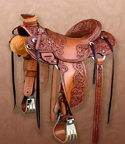 Silla de caballo de cuero occidental, asiento de tamaño disponible