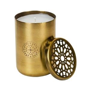 Candelero de Latón Bold Blossom, Forma Cilíndrica, Patrón en Relieve, Duradero, Ecológico, Hecho a Mano, Decoración Redonda para el Hogar - Product Image 1