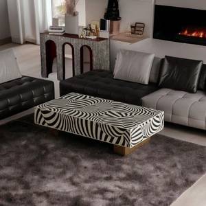 Luxury Blue Bone Inlay Center Table - Product Image 6