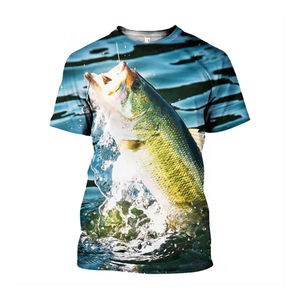 Nouveau meilleur modèle 2026, chemise de pêche respirante à séchage rapide UPF 50 de haute qualité, t-shirt OEM 100% polyester, logo personnalisé - Product Image 2