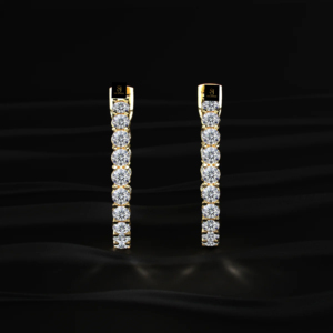 Boucles d'oreilles créoles et bague en diamant de laboratoire Inside Out, or jaune, or blanc, or rose, bijoux élégants et intemporels - Product Image 1