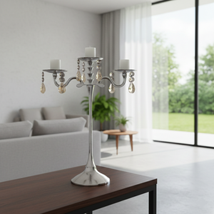 Luxury Design Metal Nickel Plated Candelabra Hot Selling Party Floor or Table Centerpiece Decor Eco-friendly tealight Holders - Product Image 4