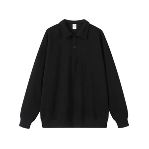 เสื้อโปโลแขนยาว รุ่นฮิตปี 2026 ผ้า 380GSM 100% คอตตอน สวมใส่สบาย ทรงโอเวอร์ไซส์  พรีชิร์ค  คอตั้ง  เสื้อโปโลแบบสเวตเตอร์ - Product Image 1
