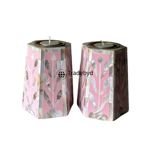 เชิงเทียนฝังมุกทำมือสุดหรู ของตกแต่งบ้าน ของตกแต่งโต๊ะอาหาร โดย Tradebyd - Product Image 3