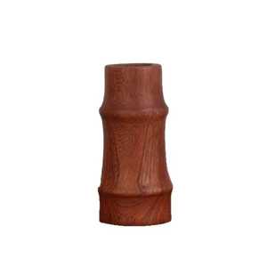 Miniature Round Wooden Bud Vase Handcrafted <b>Solid</b> <b>Wood</b> Flower Pot Decorative Pear Shape Tiny Vase for Shelf <b>Desk</b> Zen Home Decor - Product Image 2