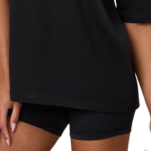 Camiseta Negra Oversize para Mujer, Algodón Premium, Cuello Redondo, Corte Holgado, Estilo Casual Urbano, Ropa de Moda - Product Image 5