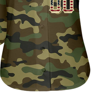 Maillot de baseball camouflage pour homme, chemise d'équipe à boutons, uniforme de performance athlétique pour entraînement et match, vêtement de sport léger - Product Image 6
