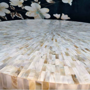 Mesa con Incrustaciones de Hueso de ILAHI, Diseño Moderno con Detalles de Ágata, Almacenamiento Portátil, Muebles para el Hogar - Product Image 1