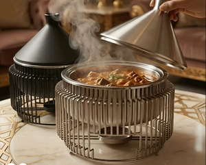 Premium Silver Stainless Steel Chafing Dish with Dome Lid for Elegant <b>Buffet</b> Food <b>Warmer</b> for Home Hotels & Catering Serveware - Product Image 2