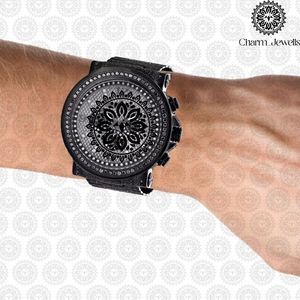 Charm_Jewells Men's Stainless Steel Watch 40mm Case Analog Mechanical Movement <b>Chronograph</b> Luxury Fashion Black Dial 10 Bar - Product Image 1