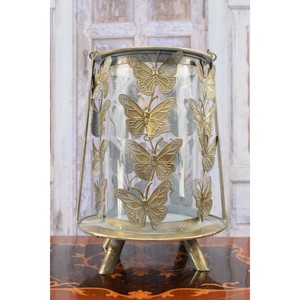 High Demanded <b>Brass</b> Butterfly Embossed Cylinder <b>Lantern</b> Home Decoration Durable Finish - Product Image 1