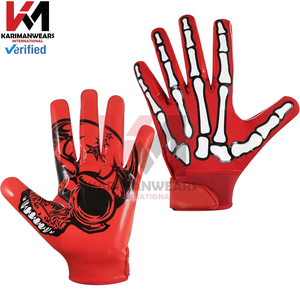 Gants de football américain toutes saisons avec paume en silicone adhérent, logo personnalisé, équipement d'entraînement professionnel pour receveurs, vente directe usine en gros - Product Image 2