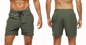 Pantalones Cortos Deportivos para Hombre, 100% Algodón, Ligeros, Transpirables, de Secado Rápido, con Diseño Bordado y Cintura Elástica - Product Image 2