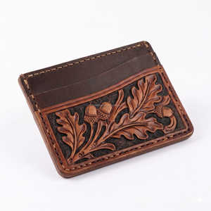2026 Genuine <b>Leather</b> <b>Card</b> <b>Holder</b> With Hand Tooled Design And Multiple <b>Card</b> Slots Men's <b>Card</b> <b>Holder</b> Daily Use Slim Western Carved - Product Image 2