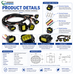 OEM/ODM 1kd Excavator Engine Ecu Wire Harness 4g63 Xenon 3008connector untuk Dijual - Product Image 3