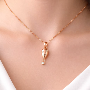 Collar con Colgante de Plata de Ley 925 en Oro Rosa, con Múltiples Piedras Preciosas de Circonia Cúbica - Product Image 1