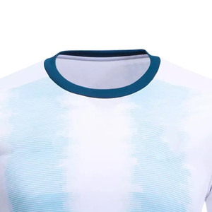 Men's Sublimated Soccer Jersey Short Sleeve White Blue Gradient Crew Neck Moisture Wicking Breathable Polyester <b>Athletic</b> Fit - Product Image 3