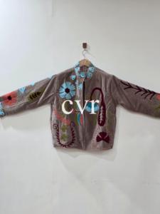 Embroidered Women's Luxury <b>Coat</b> Outerwear <b>Coat</b> Handmade Velvet Suzani Uzbek Eco-Friendly Winter Boho for Party Wear - Product Image 2