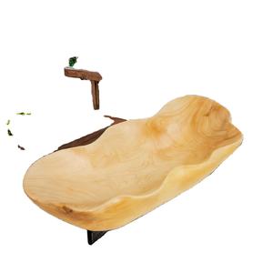 Assiette en bois poli classique écologique avec soufflet, pour fruits et aliments, idéale pour les fêtes, commande minimum 10 pièces - Product Image 2
