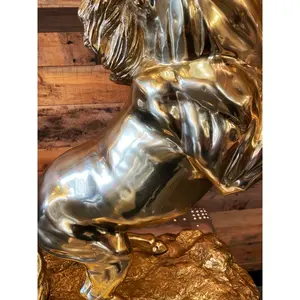 Sculpture de singe en métal faite à la main, accent artistique, statue de rhinocéros en métal tendance mondiale, décoration de luxe pour la maison, sculpture moderne polie - Product Image 3