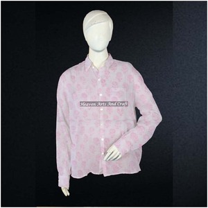 Elegant <b>Women</b> Cotton <b>Shirt</b> Summer Full Sleeve <b>Beach</b> <b>Shirt</b> Large Hem Vintage Print Halter Hand Block Print Casual <b>Shirt</b> - Product Image 2