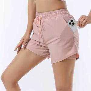 Shorts en coton pour femme, décontractés, anti-plis, taille élastique mi-haute, style streetwear tendance, personnalisables avec votre logo - Product Image 4