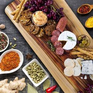 Tabla de servir rectangular rústica de madera para charcutería, 1.3 cm de grosor, fácil de limpiar - Product Image 2