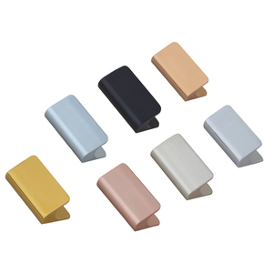 Aluminum Compact Lip Knob <b>Handle</b> Edge Pull PVD Gold Silk <b>Black</b> CP Silk Stainless Steel Rose Gold Grey Cabinet Hardware - Product Image 2