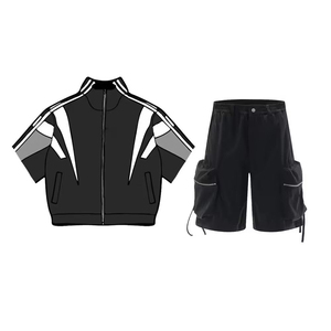 Ensembles coupe-vent sublimés abordables, survêtements unisexes en nylon coupe-vent de couleur unie, style streetwear personnalisé - Product Image 3