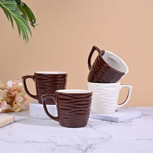 Handmade Glazed Ceramic <b>Mug</b> Set of 6 Terracotta Flow Brown Large Capacity <b>Tea</b> <b>Mugs</b> Microwave Safe Eco-Friendly INS Style - Product Image 1