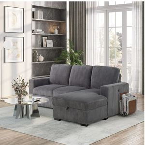 Divano Componibile Melody Grigio per Soggiorno Senza Letto Estraibile - Product Image 5