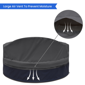 Housses sur mesure pour lit de jardin rond en PU enduit, ajustement parfait, support OEM/ODM, résistantes aux UV, haute qualité, service de personnalisation en gros - Product Image 3