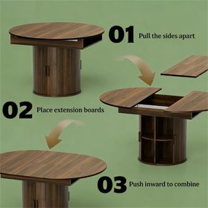 <b>Walnut</b> Wood Dining <b>Table</b> with Storage Rack for Kitchen Living Room or Small Coffee <b>Table</b> Use - Product Image 4
