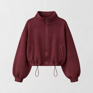 Chaqueta de Forro Polar Ecológica y Transpirable para Mujer, Color Personalizado, Manga Larga, Cuello Camisero, Cierre de Cremallera, Resistente al Viento, para Invierno - Product Image 1