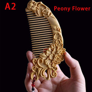 Peigne à cheveux en bois à finition lisse, anti-emmêlement, outil de soin des cheveux en bois naturel pour salon et usage personnel, collection - Product Image 6