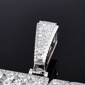 Weekly Shop 14K <b>Solid</b> <b>Gold</b> <b>Pendant</b> Charm Silver Plated Zinc Alloy Moissanite Micro Insert Hiphop Style Unisex Jewelry IGI - Product Image 3