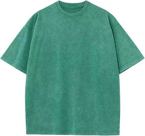 เสื้อยืดคอตตอน 100% ล้างสีแบบวินเทจ สไตล์ดิสเทรส ล้างสีแบบแอซิดวอช รุ่นใหม่ล่าสุด สำหรับผู้ชาย ไซส์ใหญ่ ขายส่ง - Product Image 1
