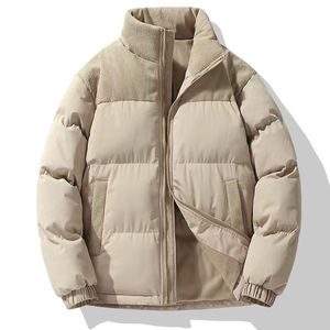 Factory Direct <b>Men</b> Formal <b>Canvas</b> Coated Puffer <b>Jacket</b> Quilted Winter Wear with Stand Collar Front Logo <b>for</b> Wholesale OEM Service - Product Image 5