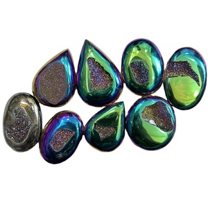 Lote al por mayor de cabujones de ágata Druzy Aura de titanio arcoíris, piedra natural teñida, ágata Aura de titanio, ágata Druzy - Product Image 1